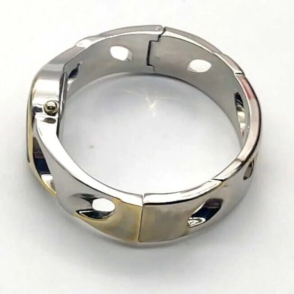 Viviani Two Tone Silver Gold Cuff Watch -Tested Working